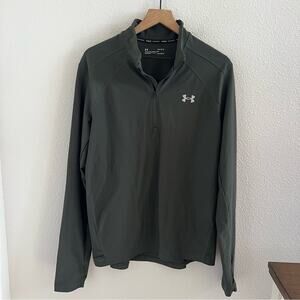 Under Armour Tech ½ Zip Long Sleeve Green Lightweight Pullover Large